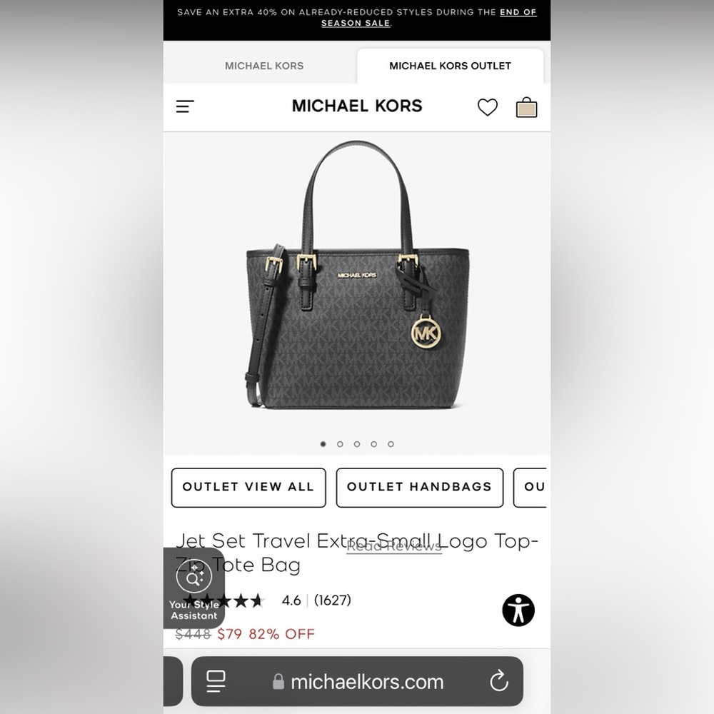 Michael Kors Jet Set Travel Extra Small Logo Crossbody Purse